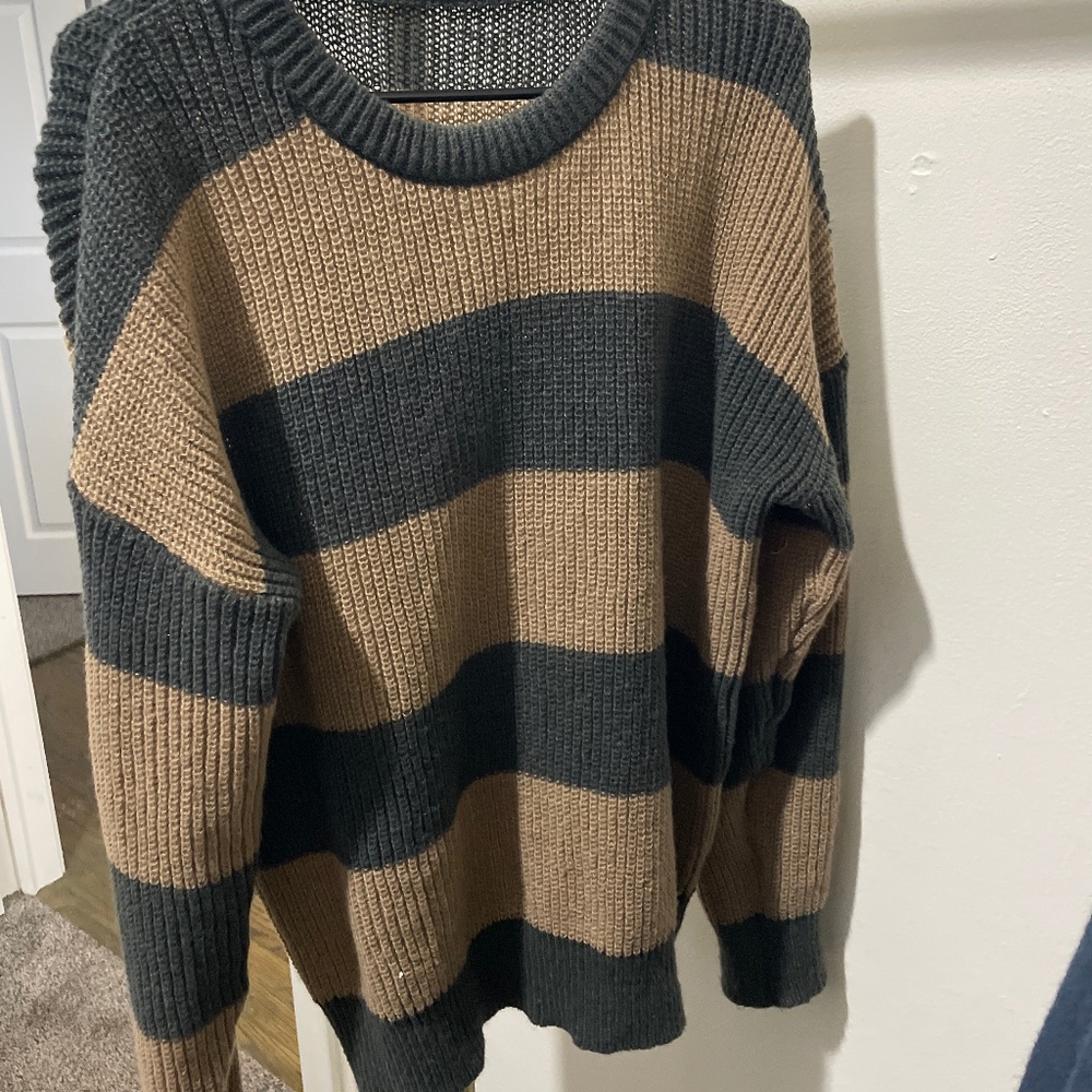 Striped Sweater Tan and Black